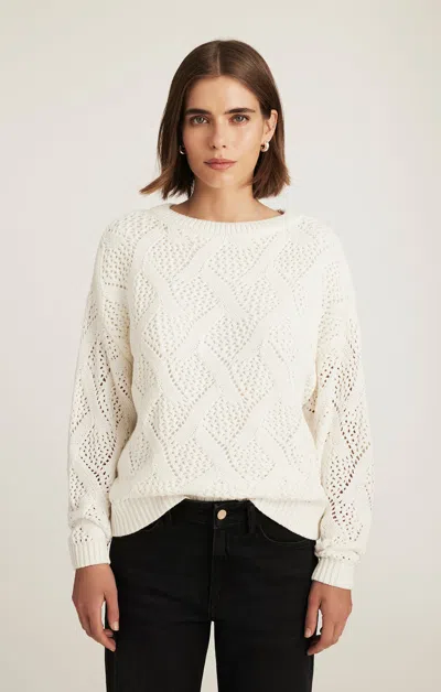 Mavi Cable-knit Sweater In Antique White In White