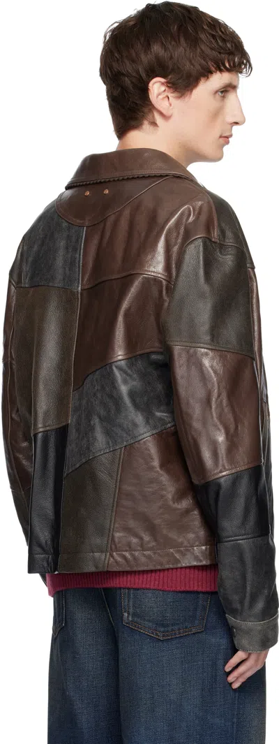 Andersson Bell Patchwork Leather Jacket In Brown