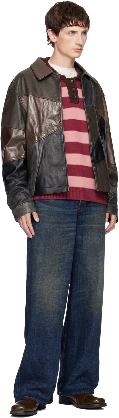 Andersson Bell Patchwork Leather Jacket In Brown