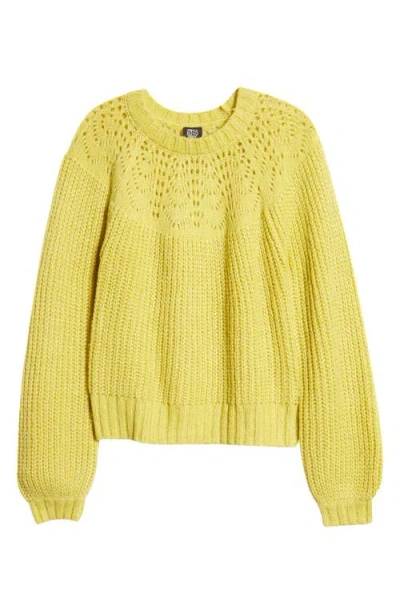 Bobeau Balloon Sleeve Sweater In Yellow