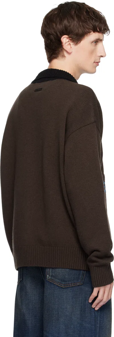 Andersson Bell Brown Bird Intarsia Cardigan In Brown