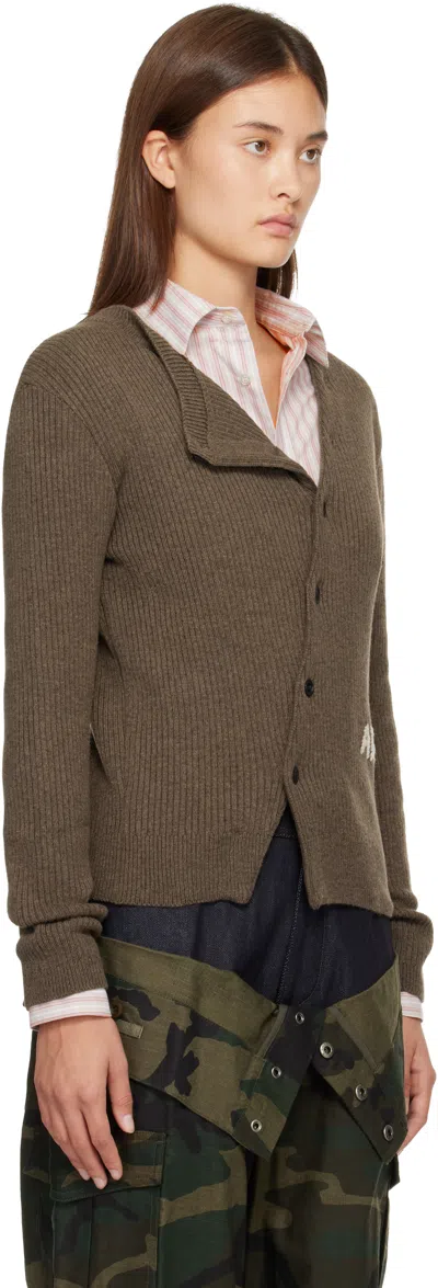 Andersson Bell Brown Hand Stitched Basic Cardigan In Brown