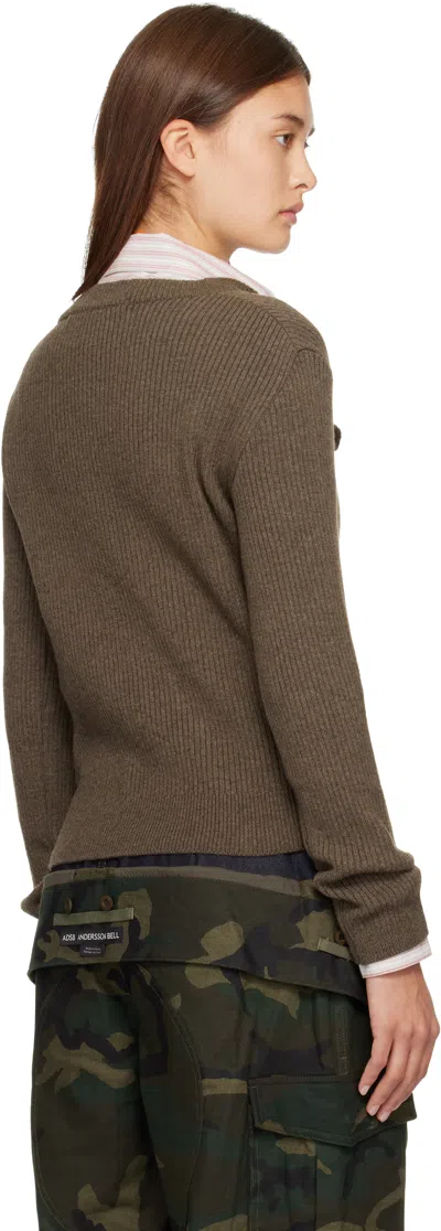 Andersson Bell Brown Hand Stitched Basic Cardigan In Brown