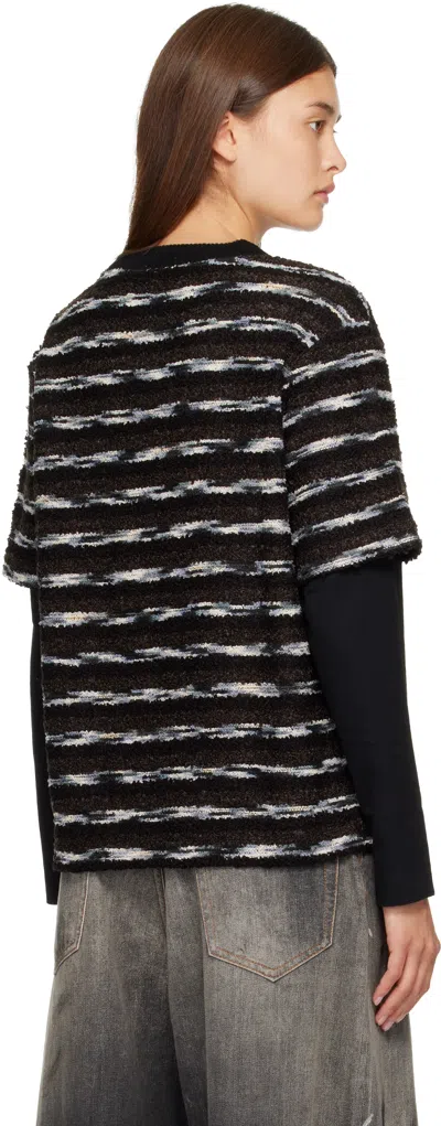 Andersson Bell Stripe Layered Sweater In Black