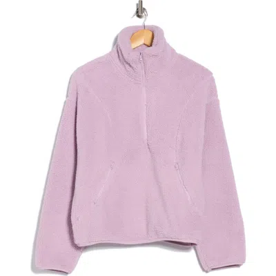 Z By Zella Faux Shearling Half Zip Pullover In Pink