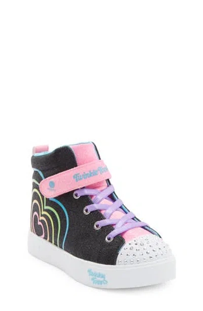 Skechers Kids' Twinkle Toes®: Heart Steps Heart Glow High Top Sneaker In Multi