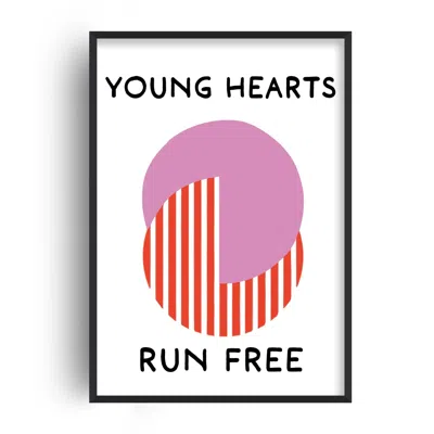 Fanclub Pink / Red Young Hearts Run Free Retro Music Giclée Art Print In Multi