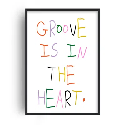 Fanclub Groove Is In The Heart Colourful Retro Music Giclée Art Print A2 In White