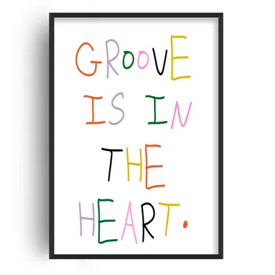 Fanclub Groove Is In The Heart Colourful Retro Music Giclée Art Print In White