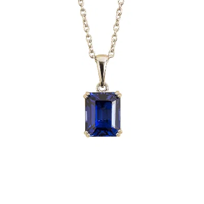 Juvetti Women's White / Silver / Blue Thamani White Gold Pendant Necklace In Blue Sapphire In Multi