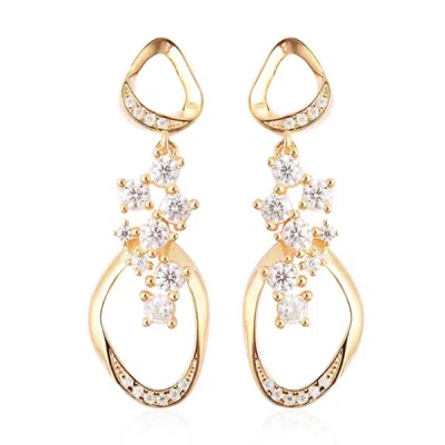 Lucy Quartermaine Volcan Earrings With White Topaz In Gold