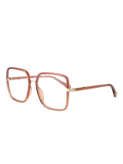 Chloé Oversized-frames Glasses In Gold