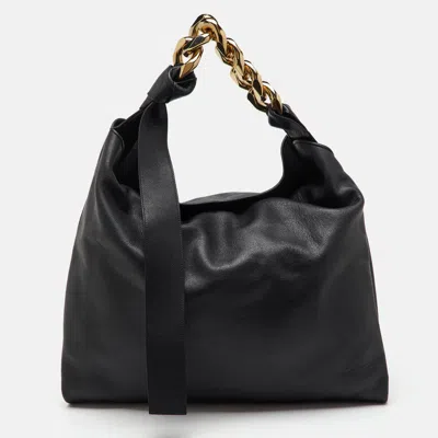 Pre-owned Jw Anderson Black Leather Large Chain Hobo