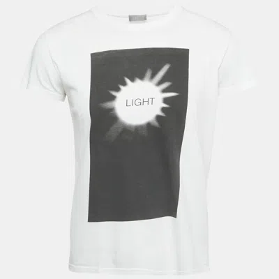 Pre-owned Dior Homme White Printed Cotton T-shirt Xs