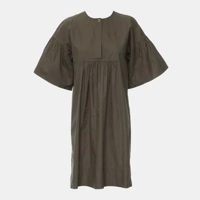 Pre-owned Hermes Short Sleeve Dress In Brown