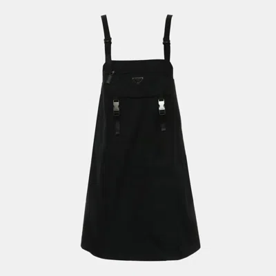 Pre-owned Prada Re-nylon Black Sleeveless Gabardine Dress