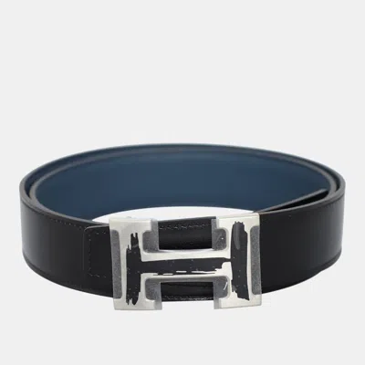 Pre-owned Hermes Constance 30 Reversible Belt In Black