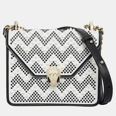 Pre-owned Bvlgari X Nicholas Kirkwood Serpenti Forever Studded Crossbody Bag In Black