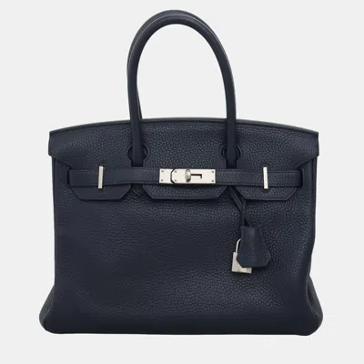 Pre-owned Hermes Birkin 30 Verso Bag In Blue