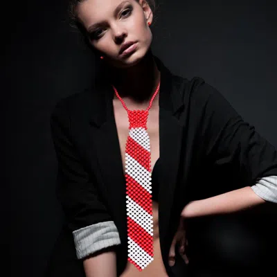 Fashnzfab Pearl Neck Tie Necklace In Multi
