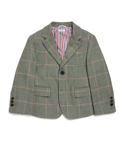 Thom Browne Tweed Herringbone Blazer In Green