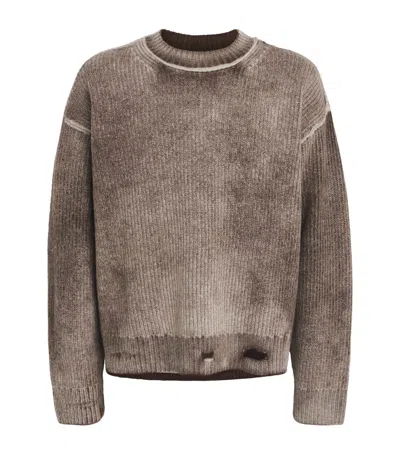 Represent Reversible Fade-out Knit Sweater In Brown