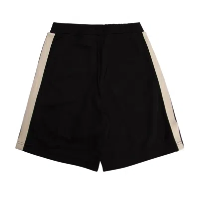 Palm Angels Kids Logo Tape Track Shorts In Black
