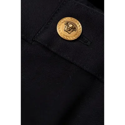 Young Versace Kids Navy Blue Cargo Pants In Blue
