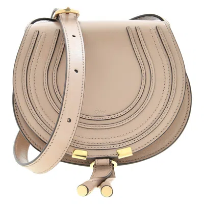Chloé Small Marcie Leather Crossbody Bag In Neutral