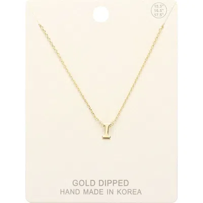 Fashnzfab -i- Gold Dipped Initial Monogram Metal Pendant Necklace In Gold