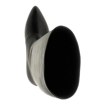 Bally Knee-high Leather Pointed Toe Mid Heel Boots In Black