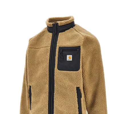 Carhartt Liner Jacket With High Collar And Pockets In Brown