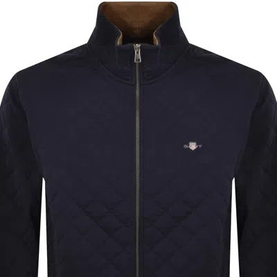 Gant Quilted Cord Collar Jacket Navy In Blue