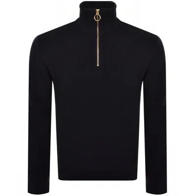 Paul &amp; Shark Paul And Shark Moon Badge Knit Jumper Navy In Black