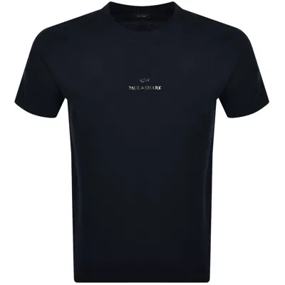 Paul &amp; Shark Paul And Shark Printed Logo T Shirt Navy In Black