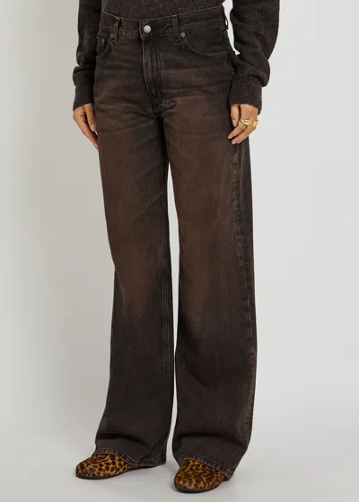 Haikure Brown Vintage Effect Korea Jeans In Brown