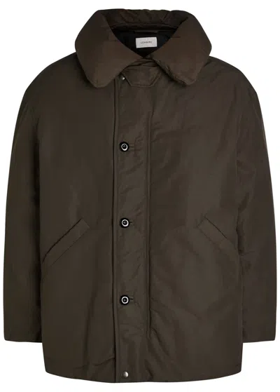Lemaire Puffer Blouson With High Collar And Pockets In Brown