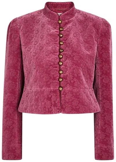 Chloé Chloe Embroidered-jacquard Velvet Jacket In Multi