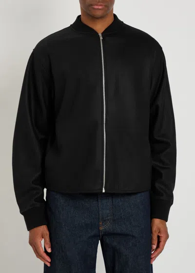 Jil Sander Zip-through Wool Sweatshirt In Black