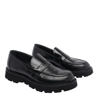 Pawelk's Black Sie Loafers In Black