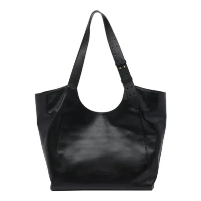 Pinko Logo-detail Leather Shoulder Bag In Black