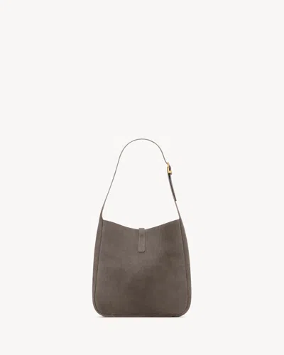 Saint Laurent Small Le 5 A 7 Supple Shoulder Bag In Gray