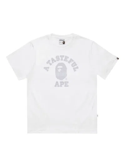 A Bathing Ape X Jjjjound College Short-sleeve T-shirt In White