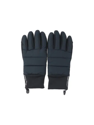 Canada Goose Logo Gloves In Blue