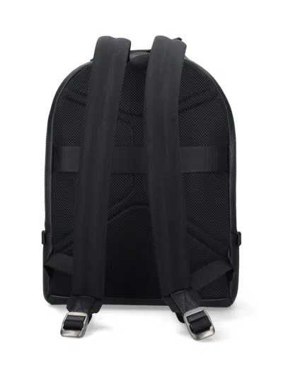 Ferragamo Textured Backpack Adjustable Straps In Black