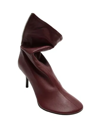Acne Studios Back Ankle Boot Pelle Vino In Burgundy