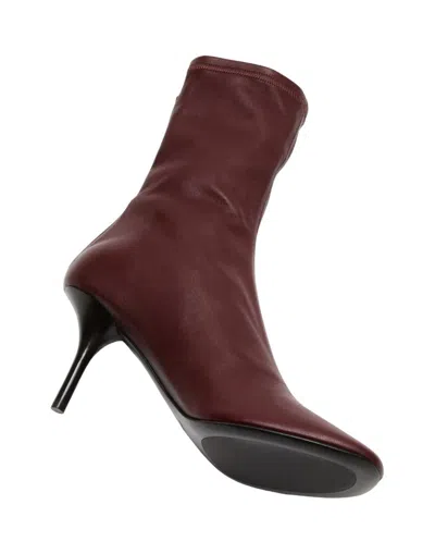 Acne Studios Back Ankle Boot Pelle Vino In Burgundy