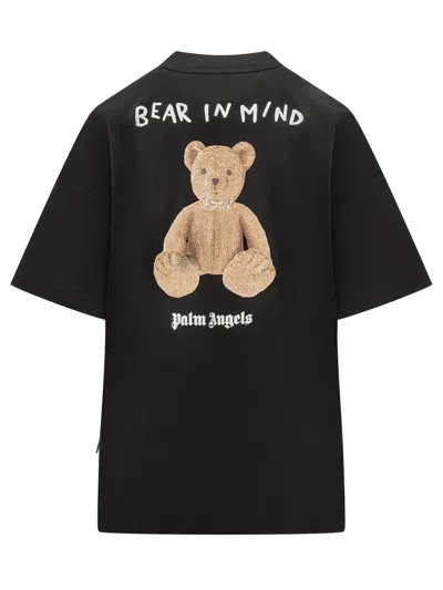 Palm Angels Graphic Teddy Bear Crew Neck T-shirt In Black