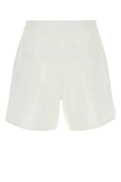 Marine Serre Cotton Shorts With Back And Front Pockets In White