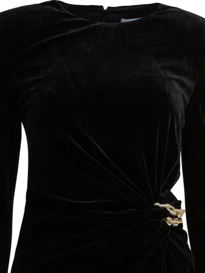 Self-portrait Velvet Chain Embellishment Mini Dress In Black